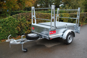 Towbar trailers for transporting kayaks and canoes