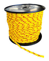 10mm Floating Rope, Multifilament Braided Cord, shown in Yellow/Red 