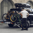 EasyFold XT Loading Ramp in use with heavier bike