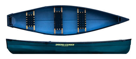 Enigma Canoes Square Stern 126, an asymetric canoe perfect for an outboard motor