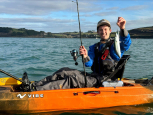 Kayak fishing in Cornwall from the Vibe Sea Ghost 110