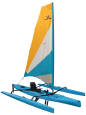 Hobie Adventure Island, sailing kayak with pedal drive shown in Glacier Blue