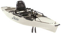 Hobie Pro Angler 14 with classic 180 Mirage Drive shown in Ivory Dune from the 2022 model