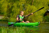 One person, light, easy to use inflatable kayaks.