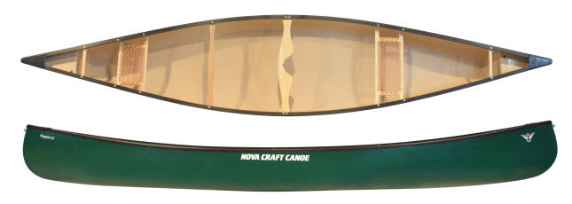 Nova Craft Prospector 16 - TuffStuff Green shown from a top and side profile