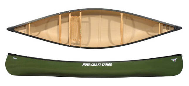 Nova Craft Trapper 12 Solo Canadian Canoe in lightweight TuffStuff material