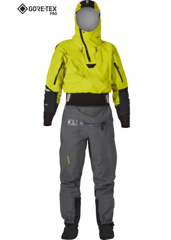 NRS Navigator Mens Gore-tex Pro drysuit in Chartreuse colour