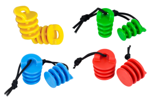 ocean kayak scupper plugs, red, green, yellow, blue size specific for ocean kayak sit on tops