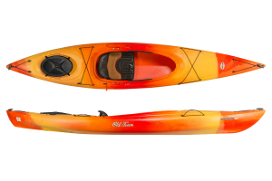 open cockpit lightweight kayak for calm touring in orange