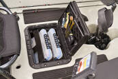 Hobie Pro Angler 12 Tackle Management system in the central hatch, comes with two Plano cases included