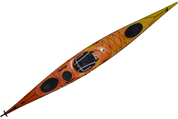 The Riot Brittany Sea Kayak shown in the Yellow/Ornage colour