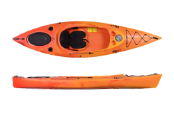 The Riot Quest 10 HV open cockpit kayak shown in the Sunset colour