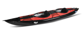 Rush 2 inflatable tandem kayak with deck covers