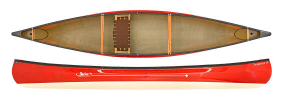 Swift Canoes Prospector 14 Solo canadian canoe in Ruby/Champagne