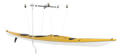 Thule MultiLift 572 being used to winch a kayak into a storage solution