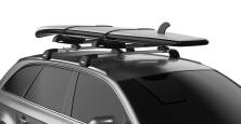 Thule SUP Taxi XT 810 with a Stand Up Paddle Board secured on the roofrack