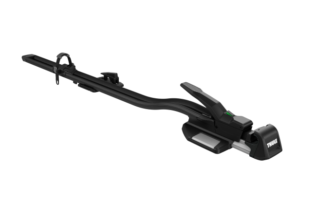 thule topride quick loading/un-loading fork mounting cycle carrier for roof racks