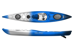 blue/black/white short touring comfy kayak made in the UK