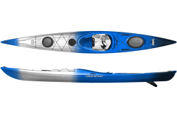 Wavesport Hydra touring kayak in blue/blackwhite (Black Ice)